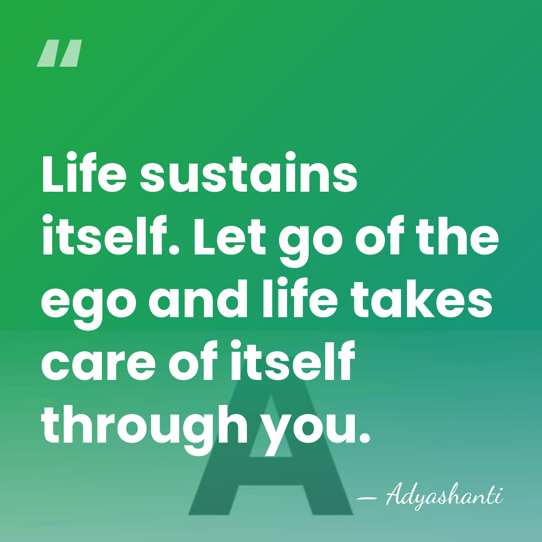 Life sustains itself. Let go of the ego and life takes care&hellip; - Adyashanti