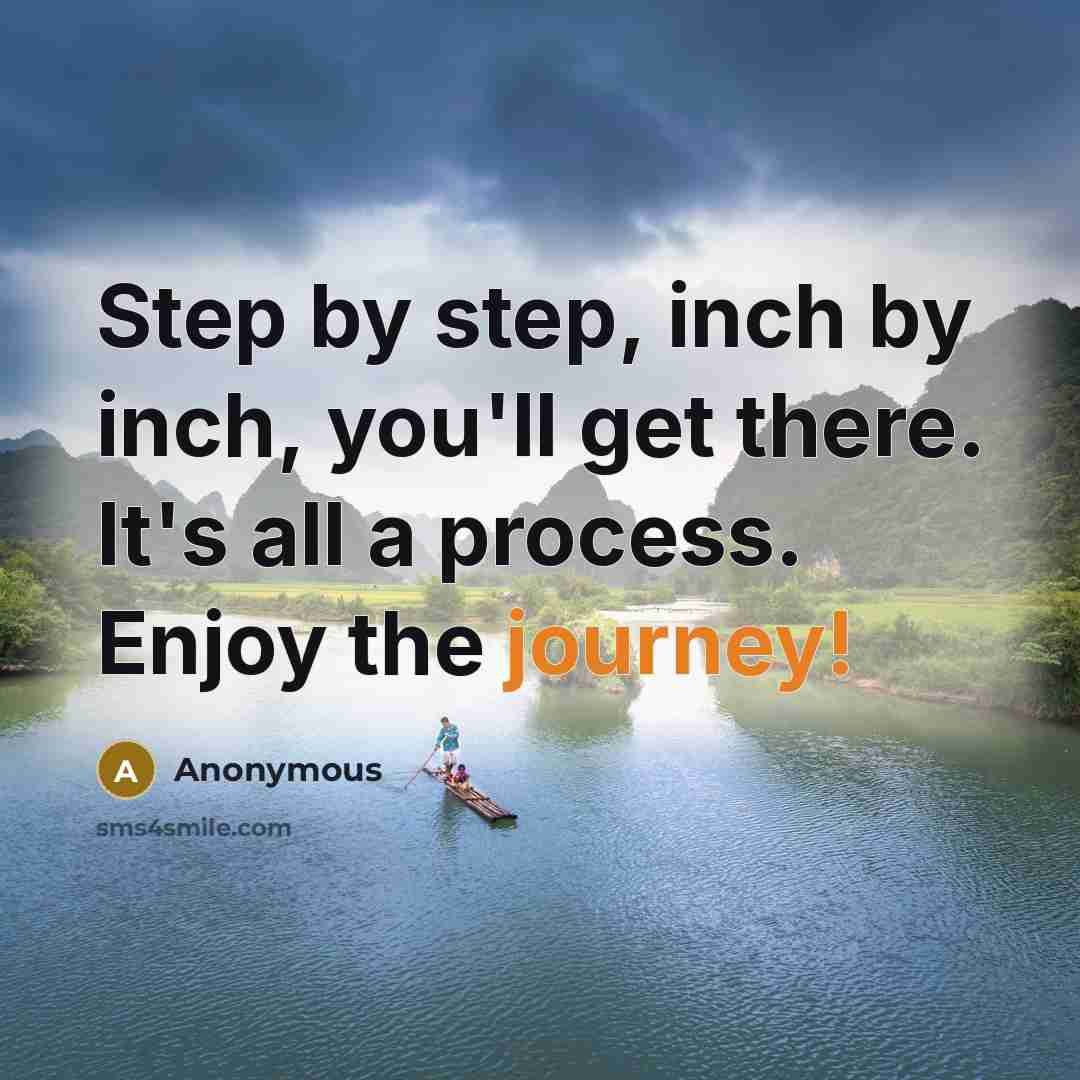 “Step by step, inch by inch, you'll get there. It's…” quote by Anonymous