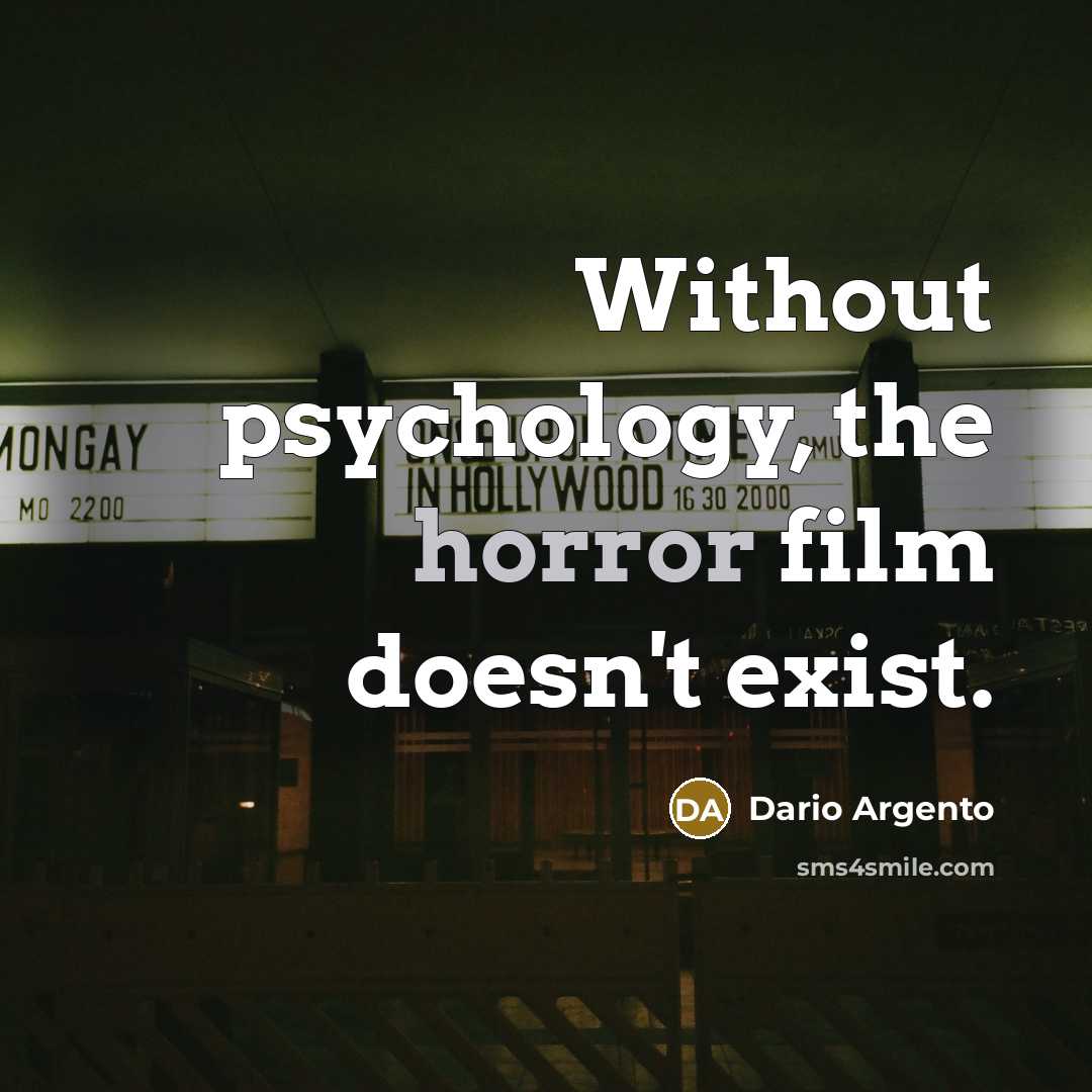 “Without psychology, the horror film doesn't exist.…” quote by Dario Argento