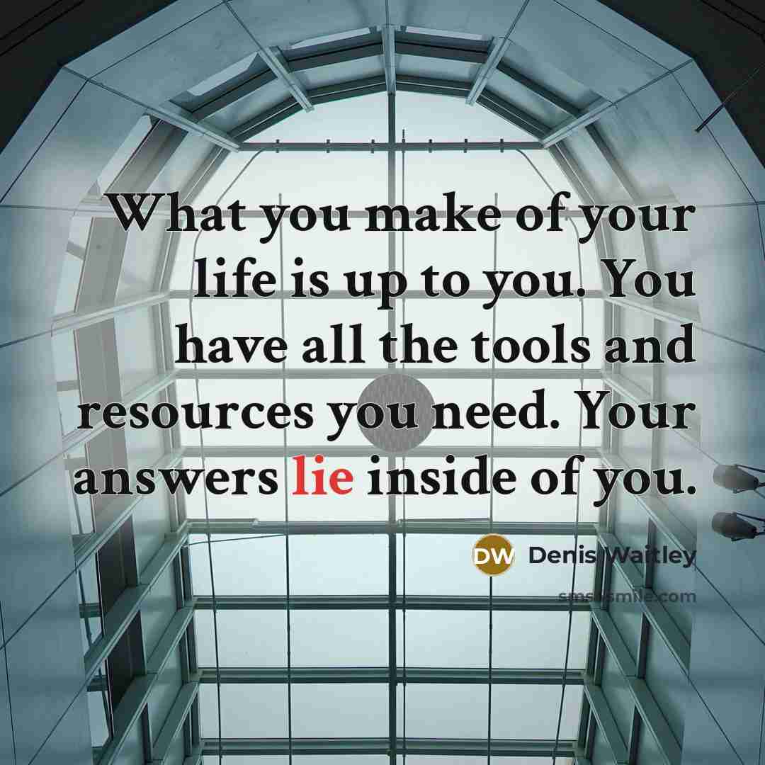 “What you make of your life is up to you.…” quote by Denis Waitley