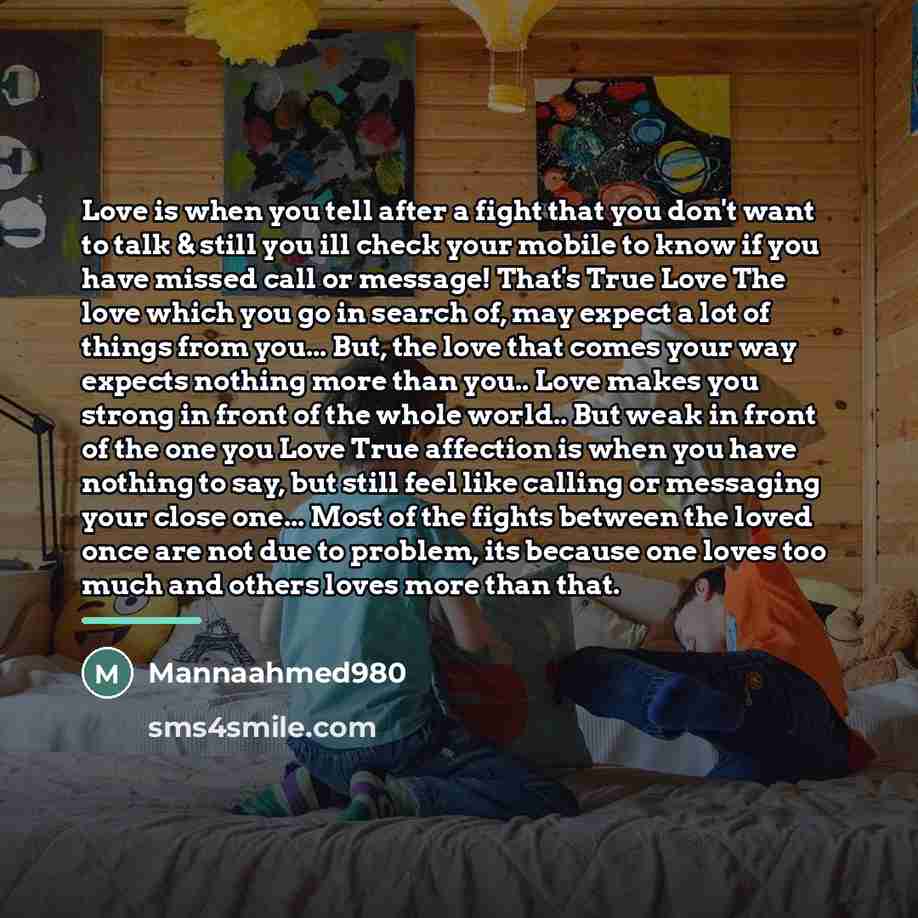 “Love is when you tell after a fight that you…” quote by Mannaahmed980