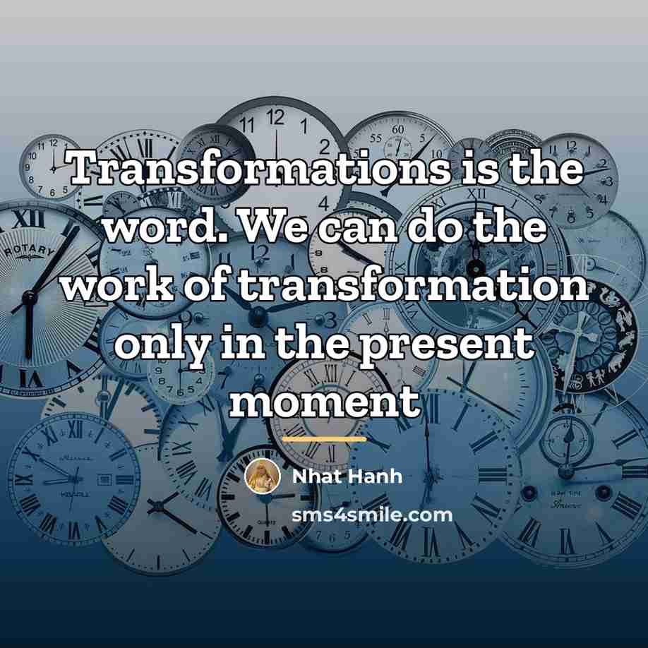 “Transformations is the word. We can do the work of…” quote by Nhat Hanh
