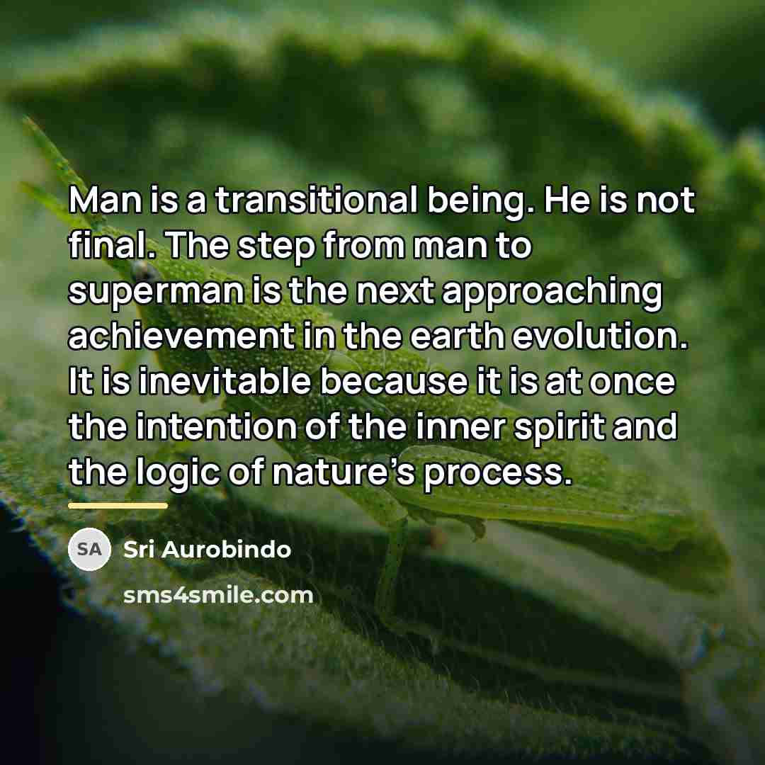 “Man is a transitional being. He is not final. The…” quote by Sri Aurobindo