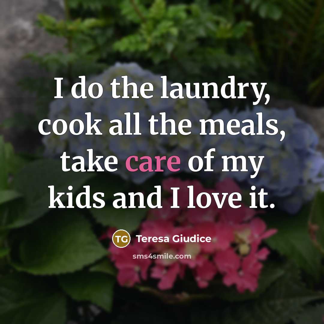 “I do the laundry, cook all the meals, take care…” quote by Teresa Giudice
