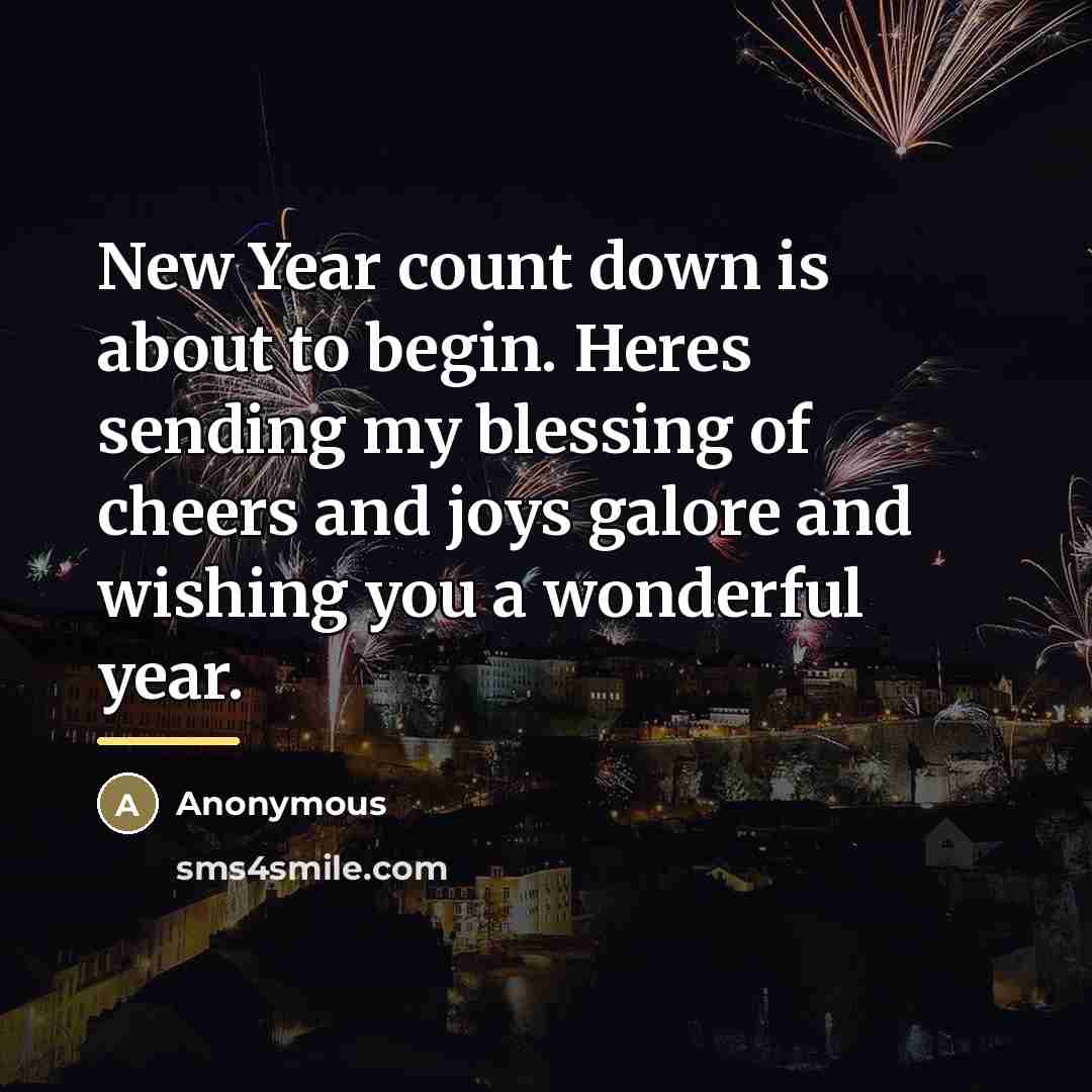 “New Year count down is about to begin. Heres sending…” quote by Anonymous