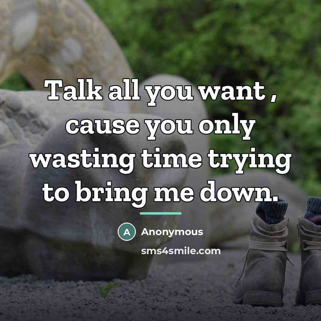 “Talk all you want , cause you only wasting time…” quote by Anonymous