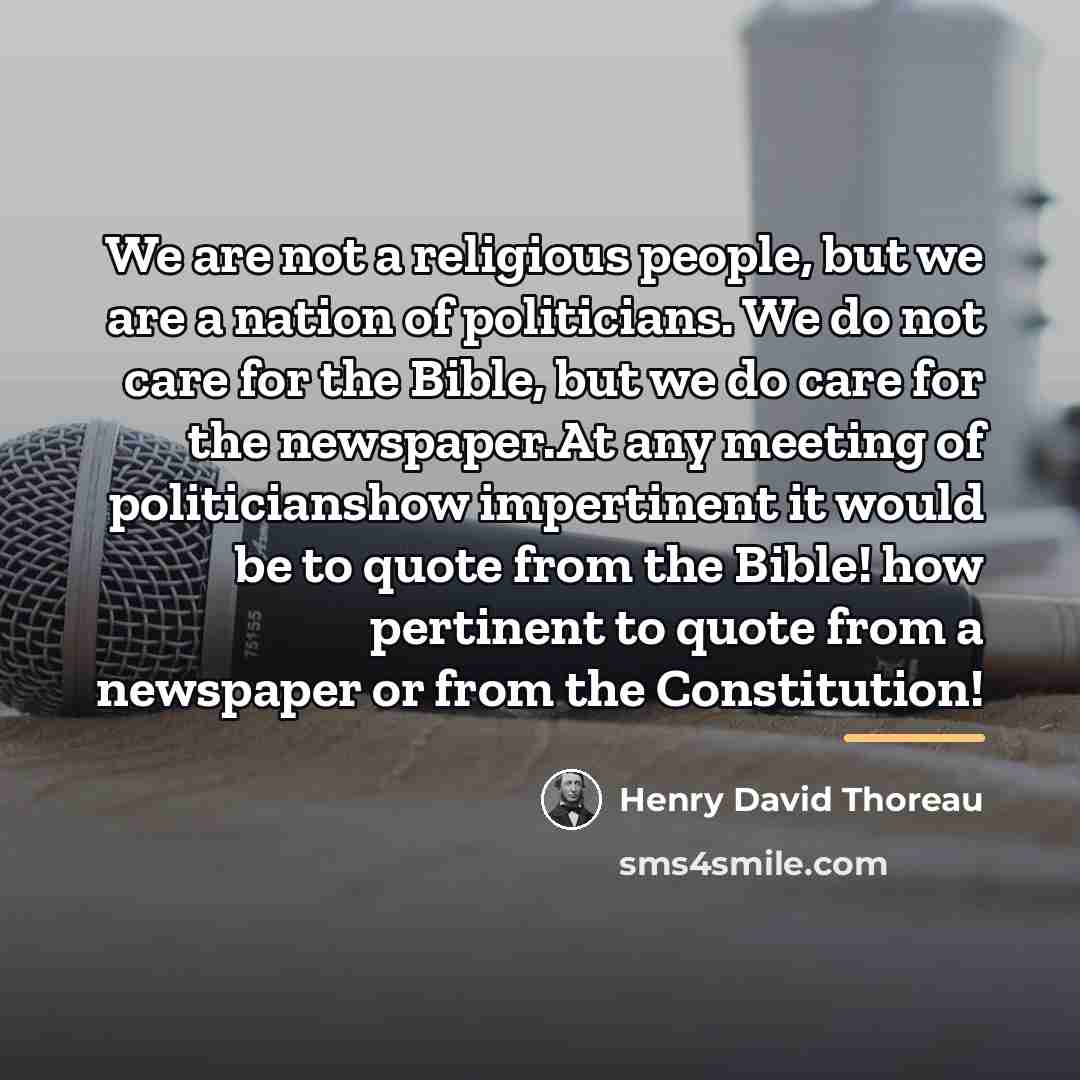 “We are not a religious people, but we are a…” quote by Henry David Thoreau
