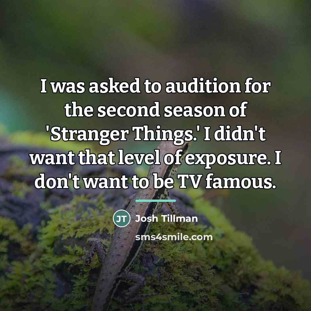 “I was asked to audition for the second season of…” quote by Josh Tillman