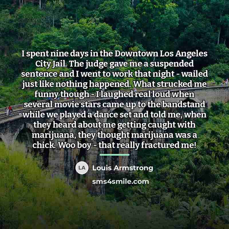 “I spent nine days in the Downtown Los Angeles City…” quote by Louis Armstrong