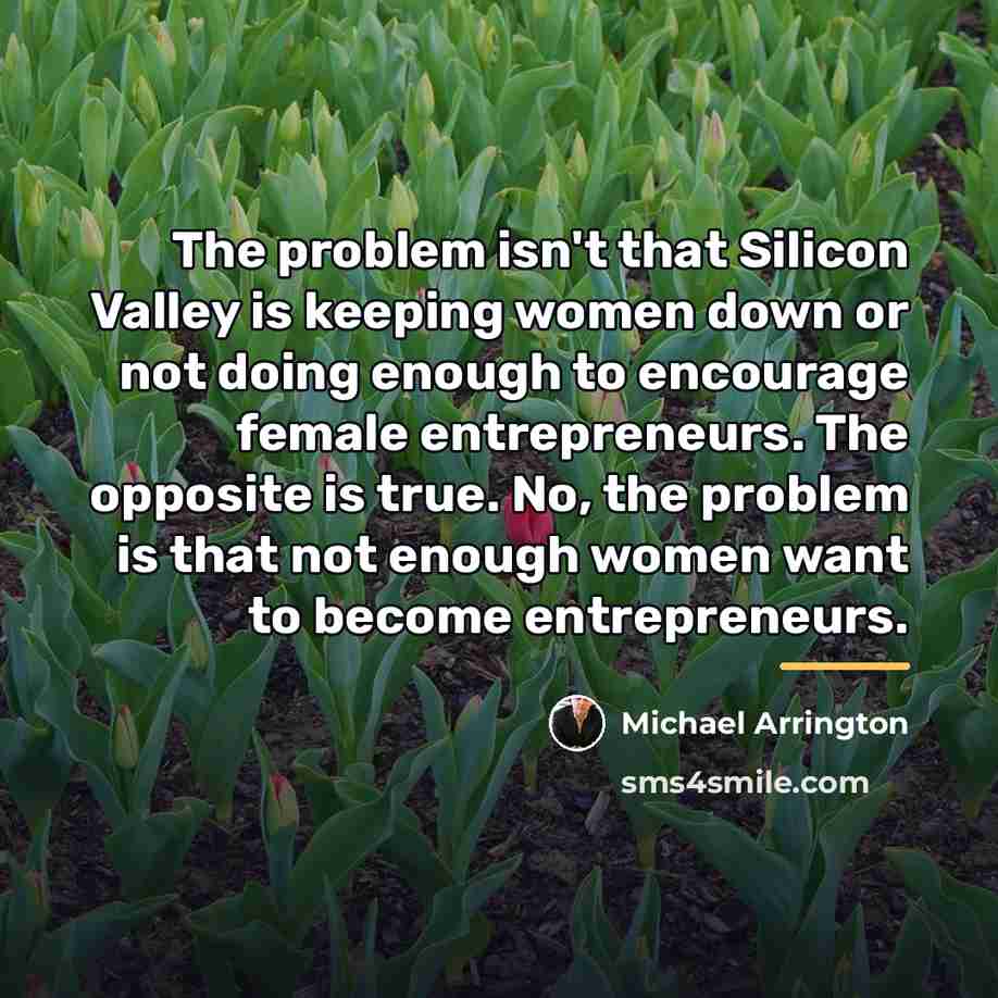 “The problem isn't that Silicon Valley is keeping women down…” quote by Michael Arrington