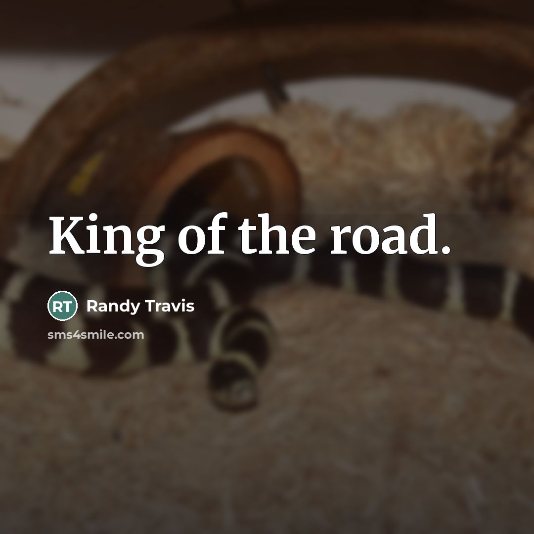 “King of the road.…” quote by Randy Travis