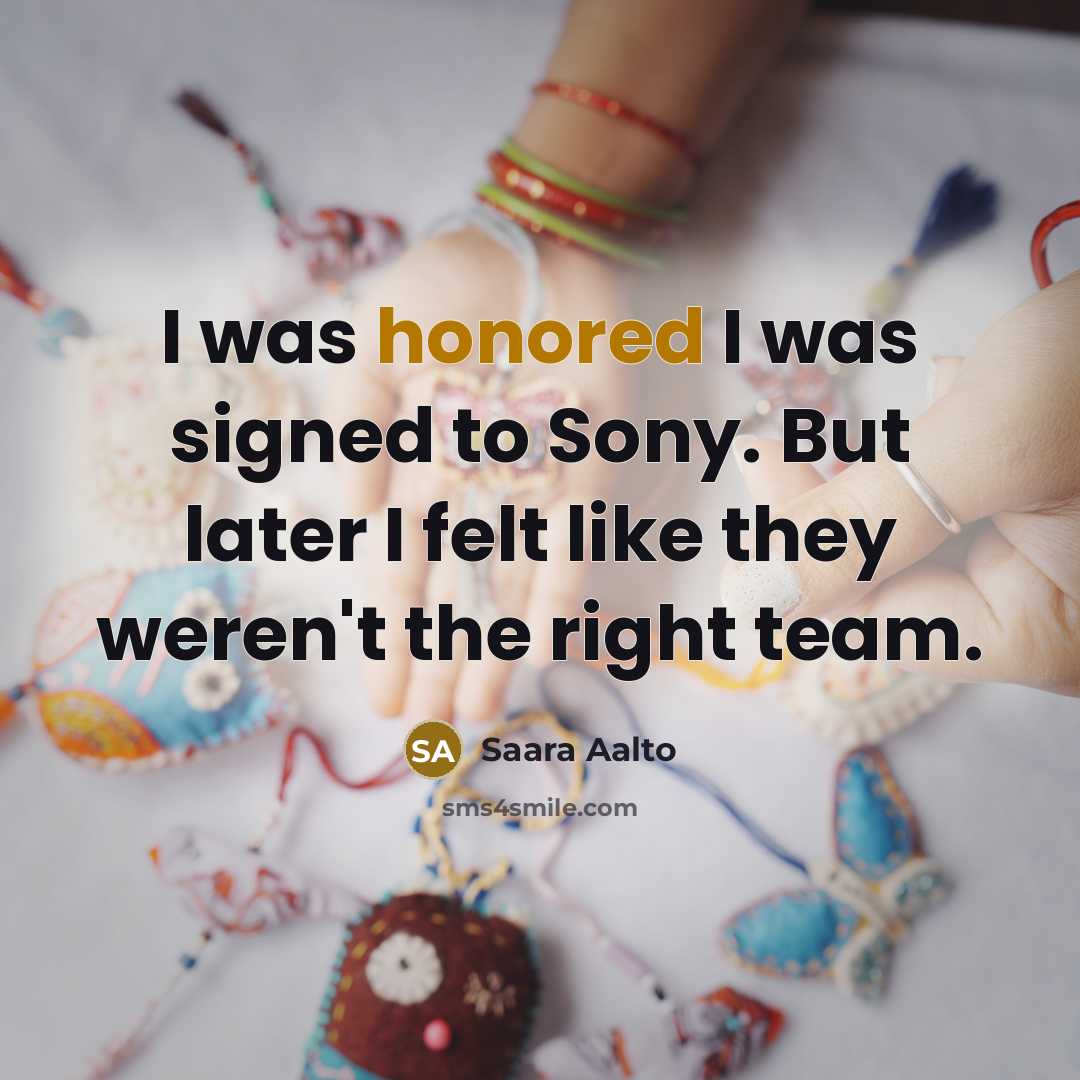 “I was honored I was signed to Sony. But later…” quote by Saara Aalto