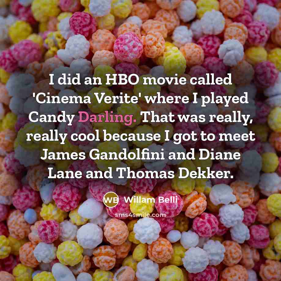 “I did an HBO movie called 'Cinema Verite' where I…” quote by Willam Belli