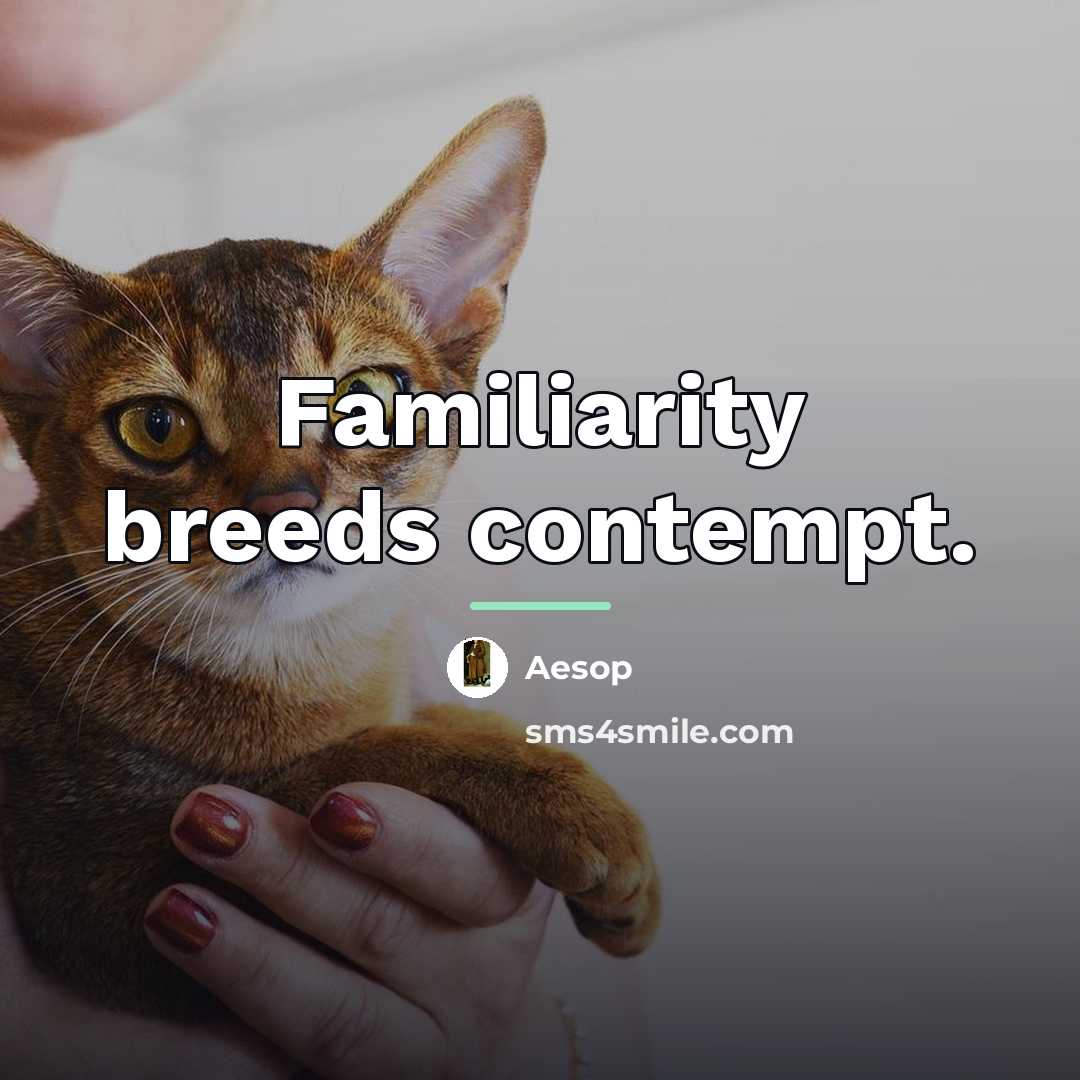 “Familiarity breeds contempt.…” quote by Aesop
