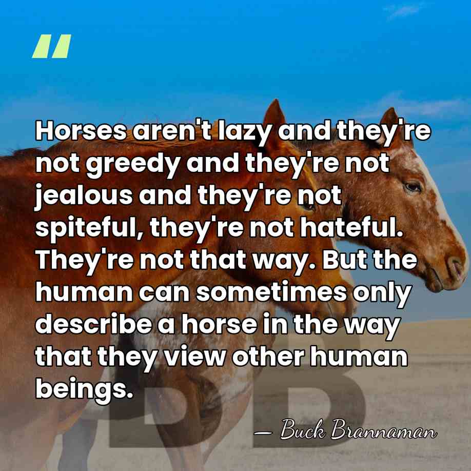 Horses aren't lazy and they're not greedy and they're not jealous and&hellip; - Buck Brannaman