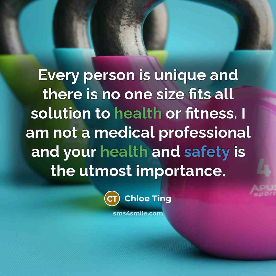 “Every person is unique and there is no one size…” quote by Chloe Ting