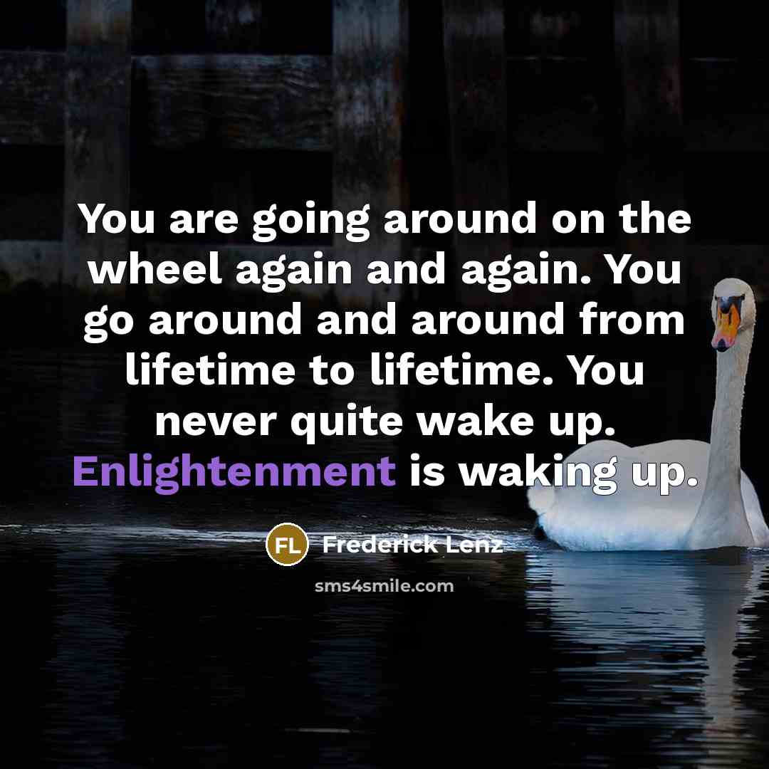“You are going around on the wheel again and again.…” quote by Frederick Lenz