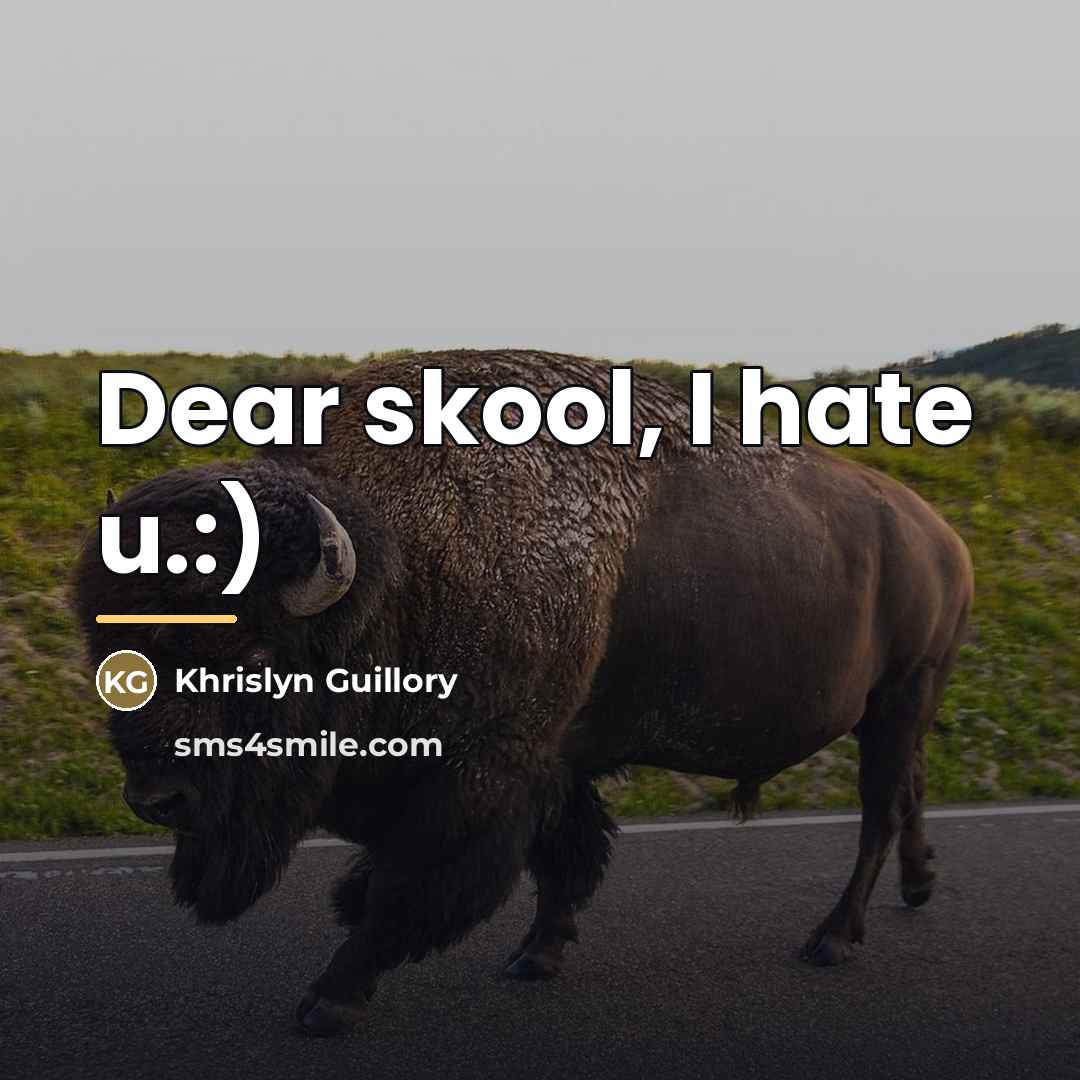 “Dear skool, I hate u.:)…” quote by Anonymous