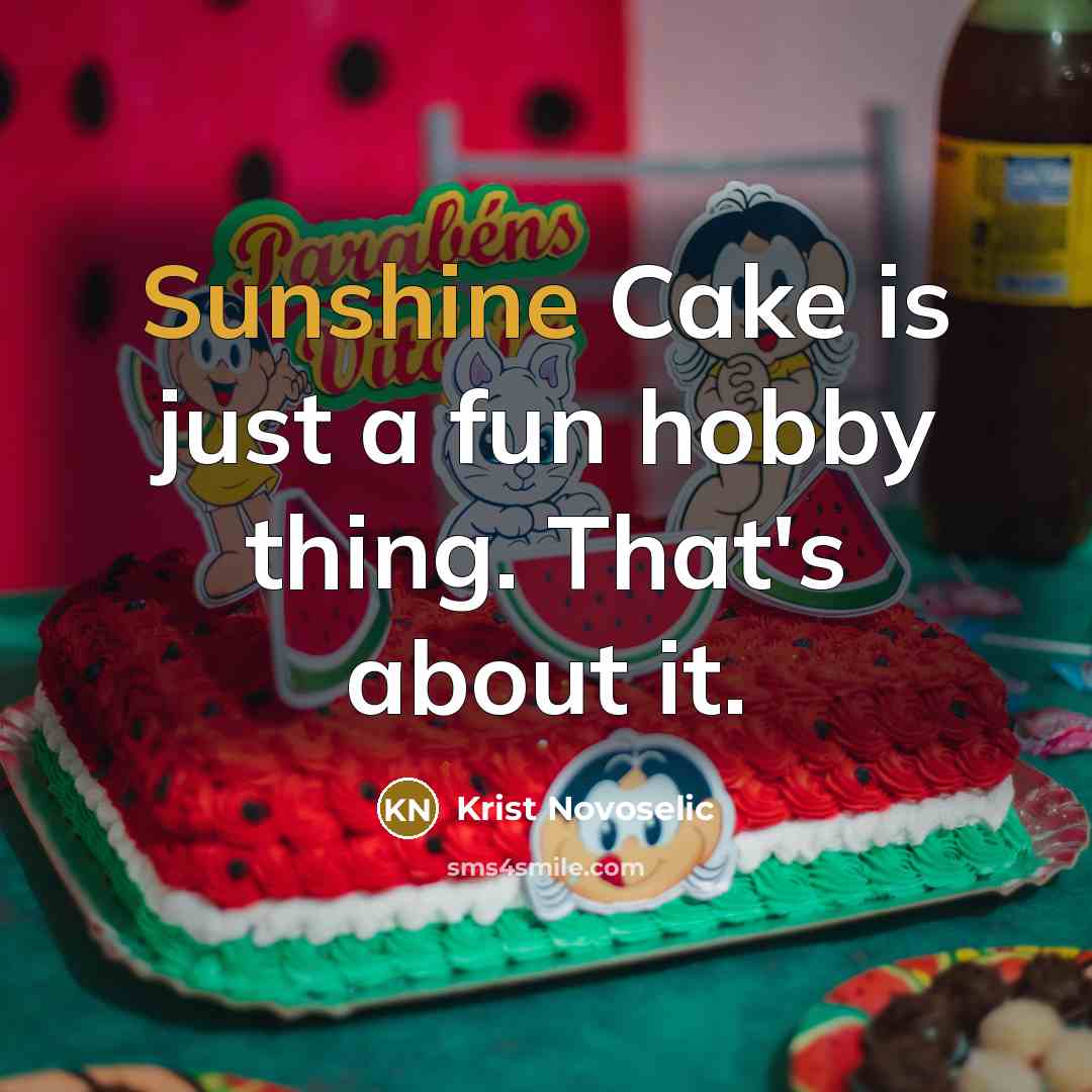 “Sunshine Cake is just a fun hobby thing. That's about…” quote by Krist Novoselic