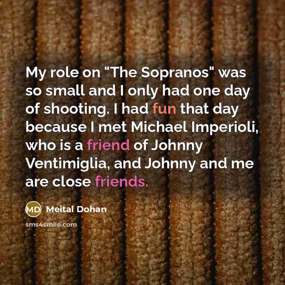 “My role on "The Sopranos" was so small and I…” quote by Meital Dohan