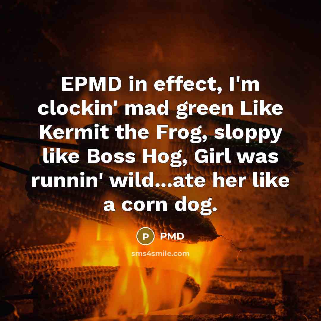 “EPMD in effect, I'm clockin' mad green Like Kermit the…” quote by PMD