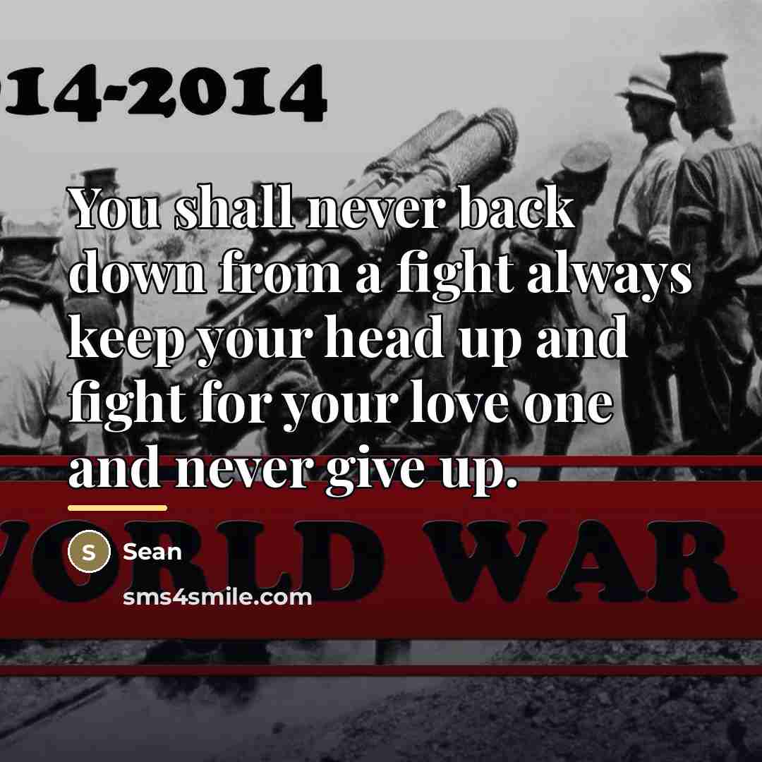 “You shall never back down from a fight always keep…” quote by Sean