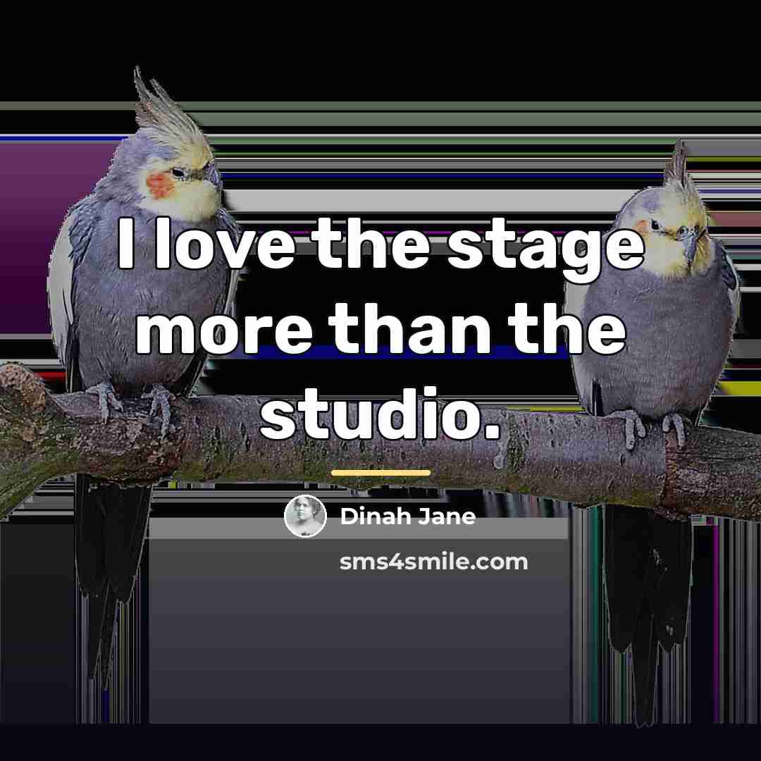 “I love the stage more than the studio.…” quote by Dinah Jane