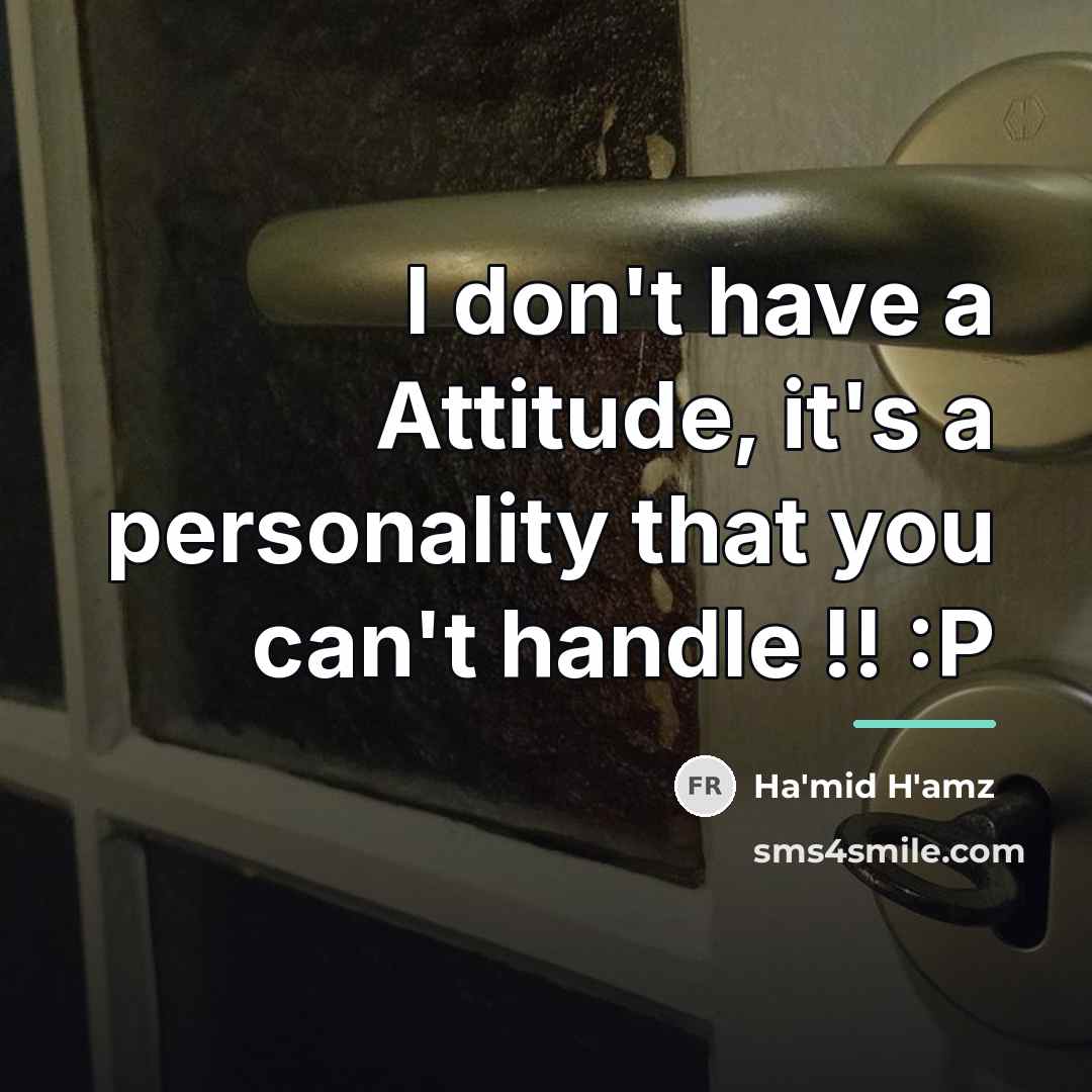 “I don't have a Attitude, it's a personality that you…” quote by Ha'mid H'amz