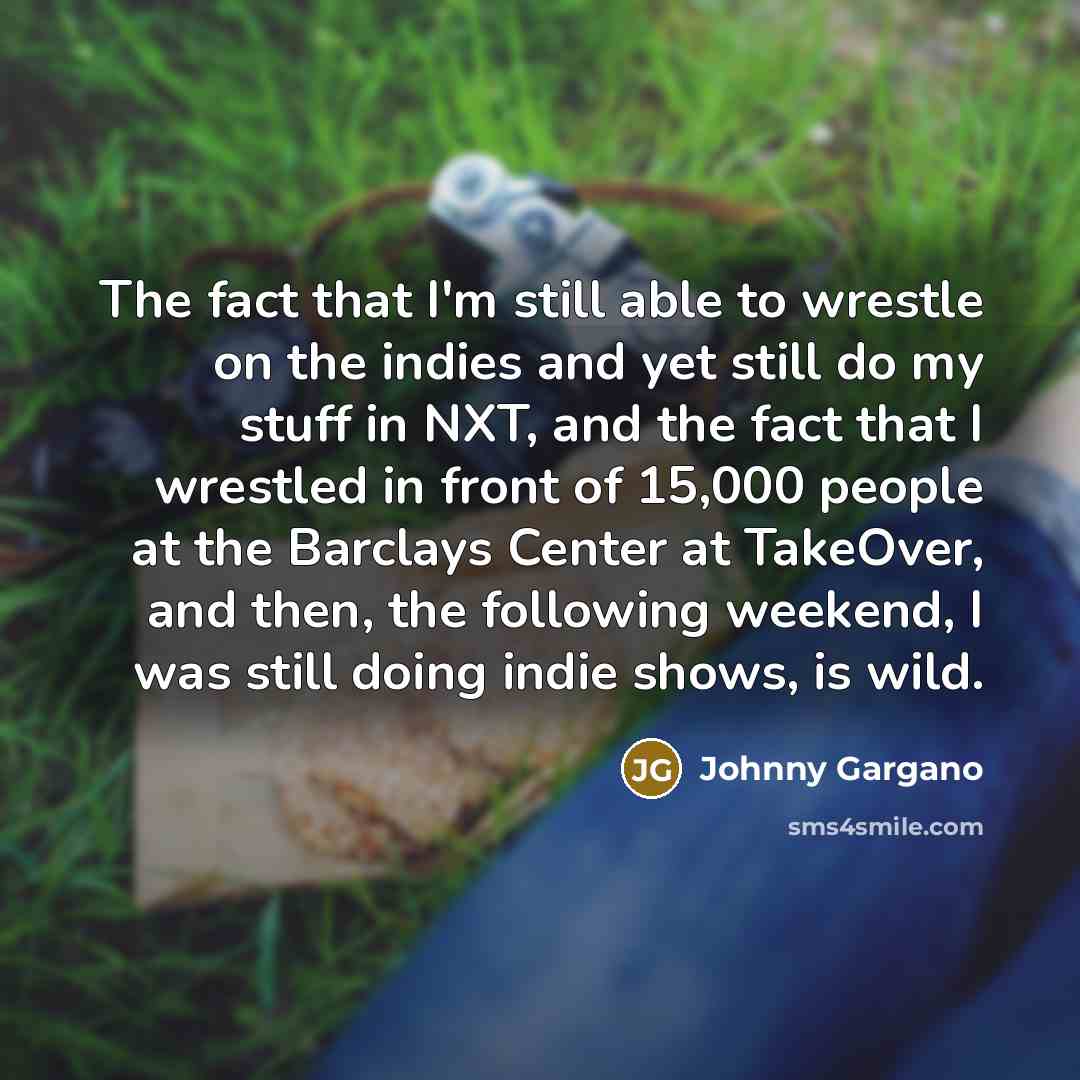 “The fact that I'm still able to wrestle on the…” quote by Johnny Gargano
