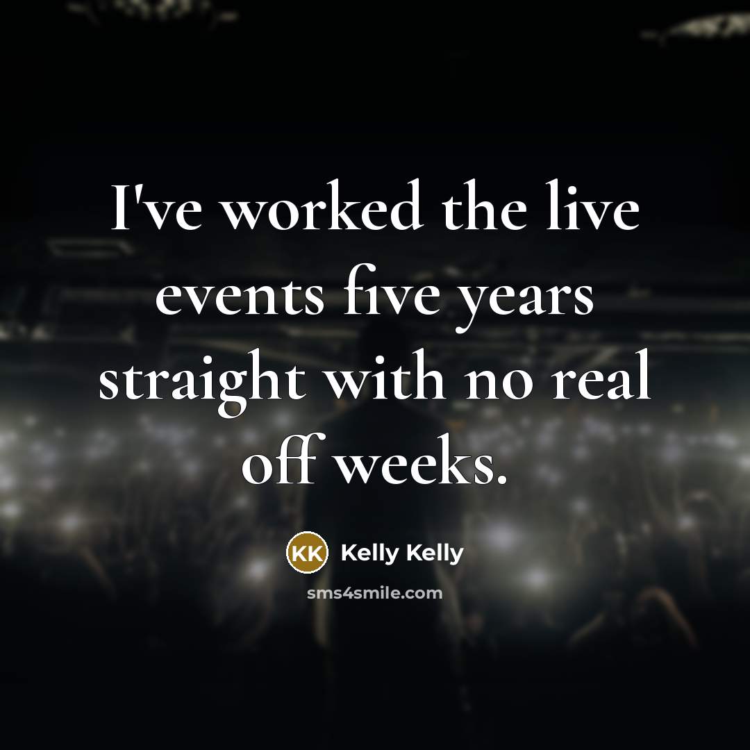 “I've worked the live events five years straight with no…” quote by Kelly Kelly