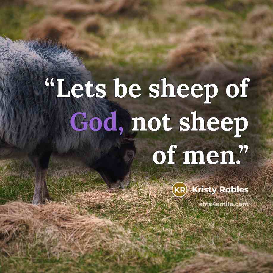 “Lets be sheep of God, not sheep of men.” quote by Kristy Robles