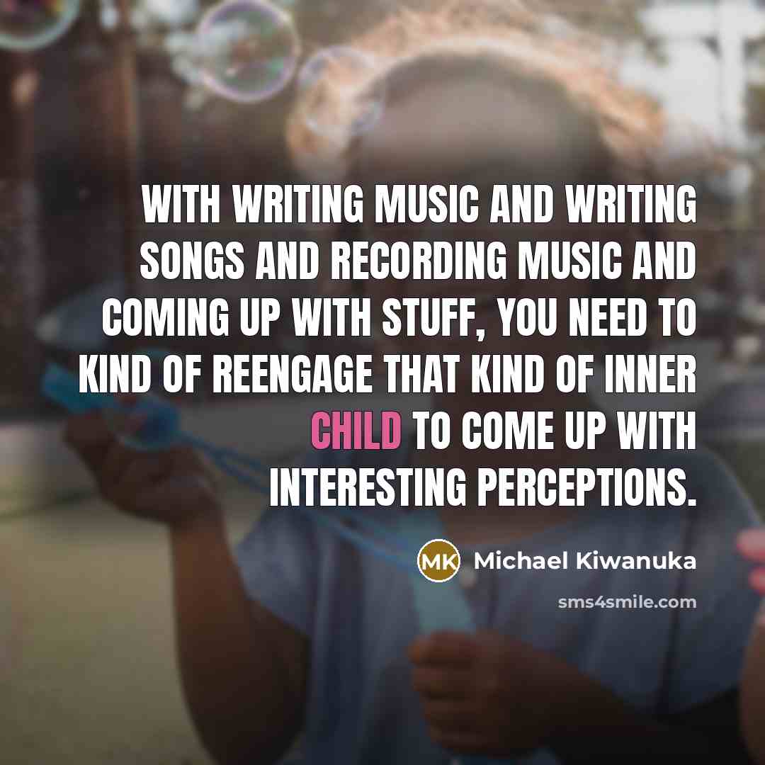 “With writing music and writing songs and recording music and…” quote by Michael Kiwanuka