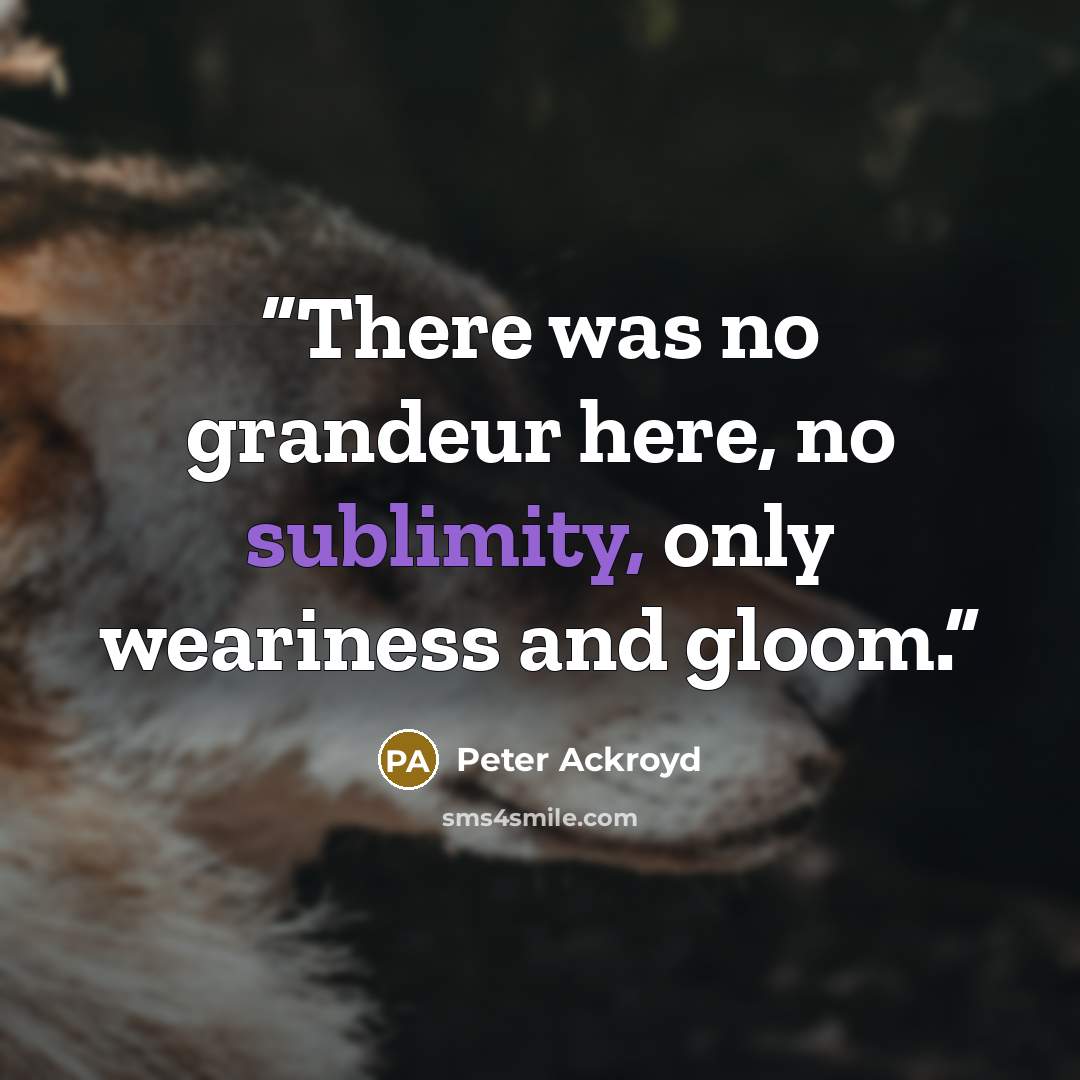 “There was no grandeur here, no sublimity, only weariness and gloom.” quote by Peter Ackroyd