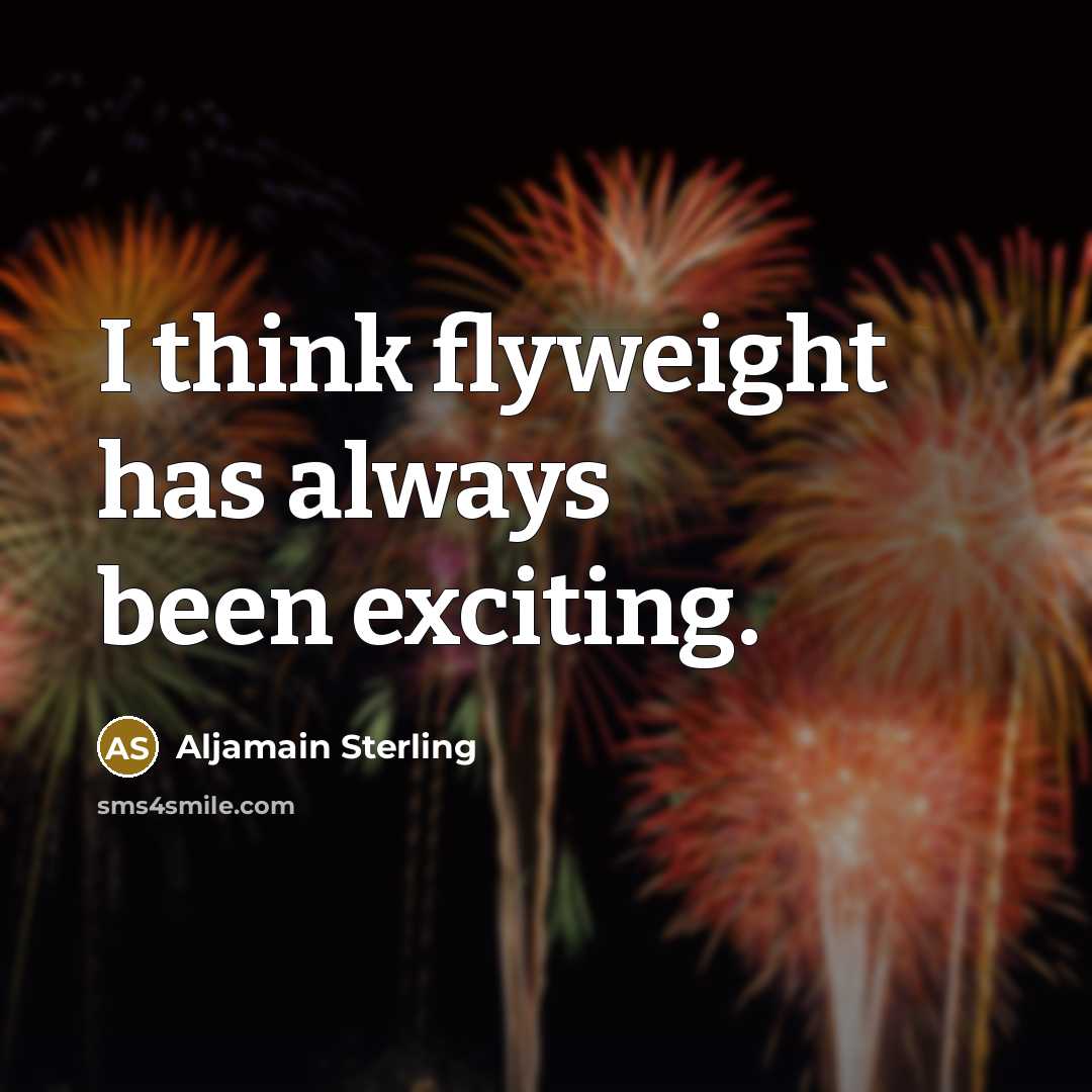 “I think flyweight has always been exciting.…” quote by Aljamain Sterling