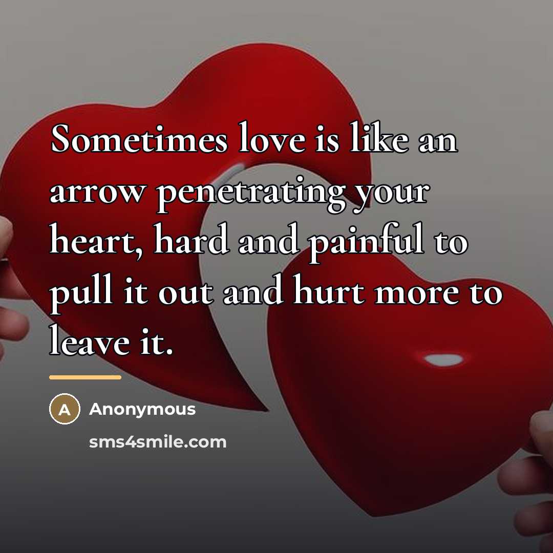 “Sometimes love is like an arrow penetrating your heart, hard…” quote by Anonymous