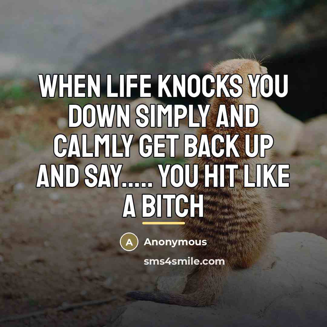 “When life knocks you down simply and calmly get back…” quote by Anonymous