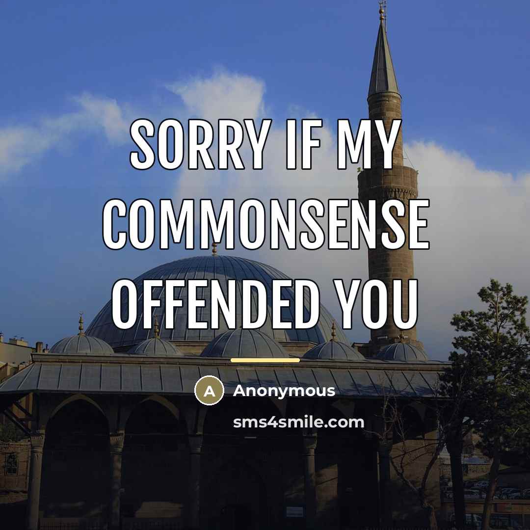 “Sorry if my commonsense offended you…” quote by Anonymous