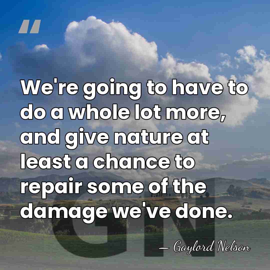 We're going to have to do a whole lot more, and give&hellip; - Gaylord Nelson