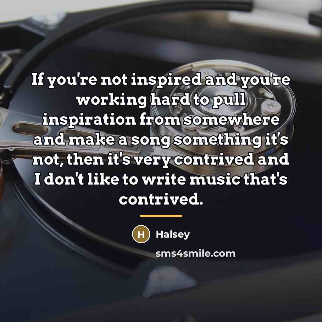 “If you're not inspired and you're working hard to pull…” quote by Halsey