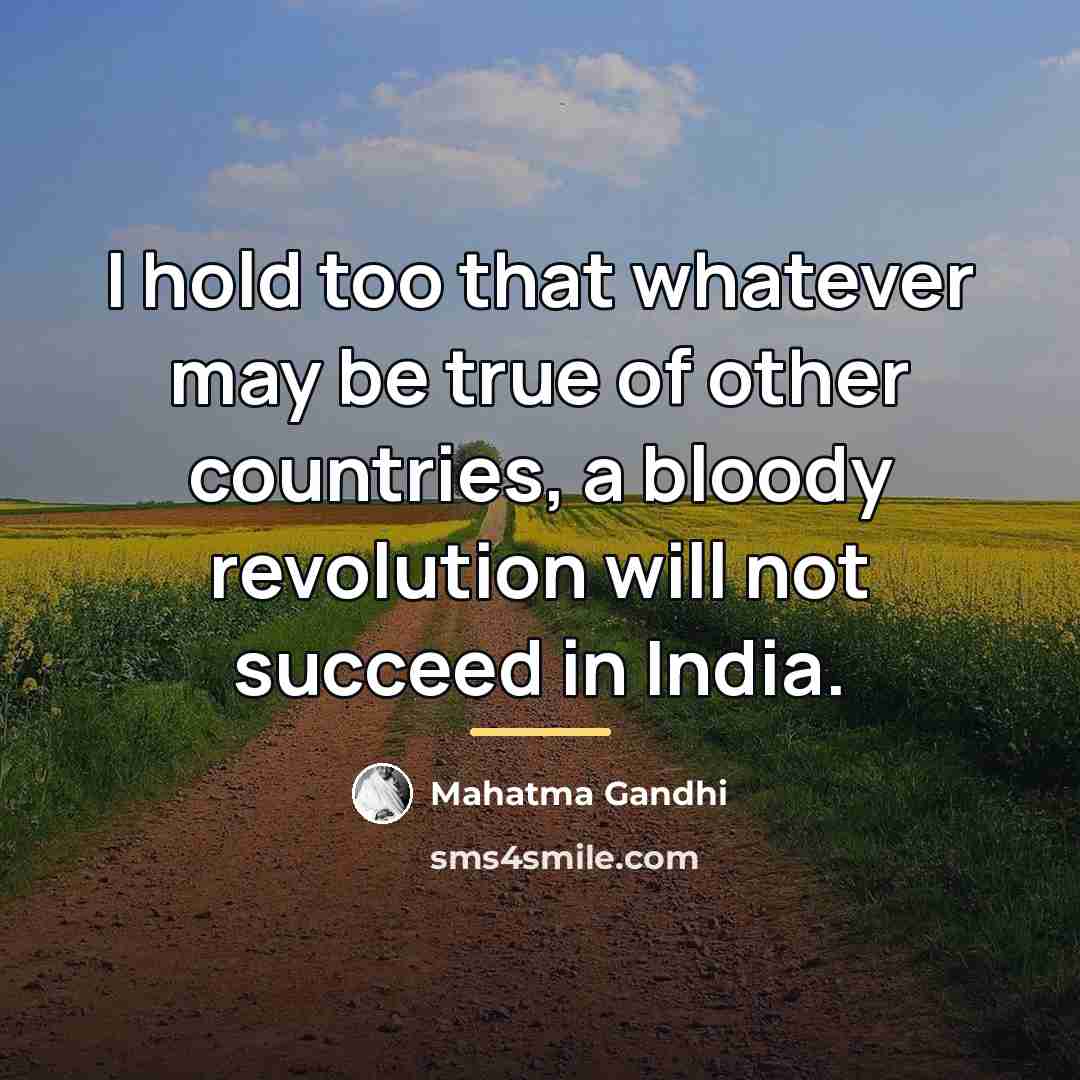 “I hold too that whatever may be true of other…” quote by Mahatma Gandhi