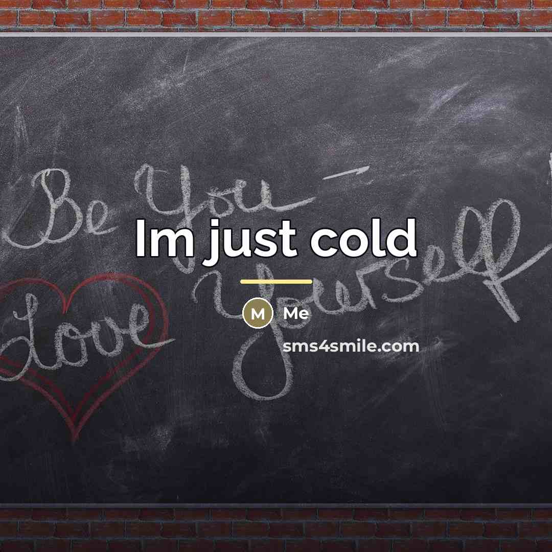 “Im just cold…” quote by Me