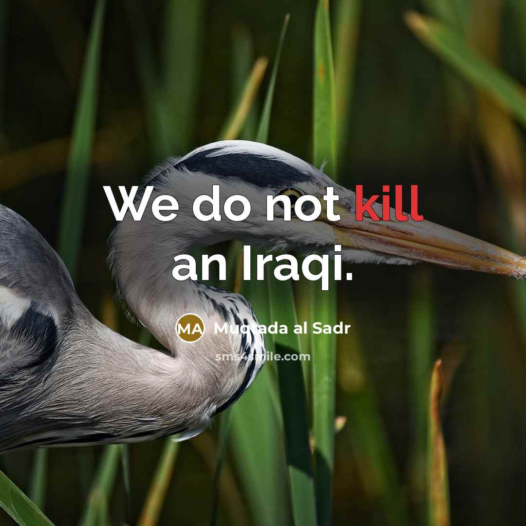 “We do not kill an Iraqi.…” quote by Muqtada al Sadr