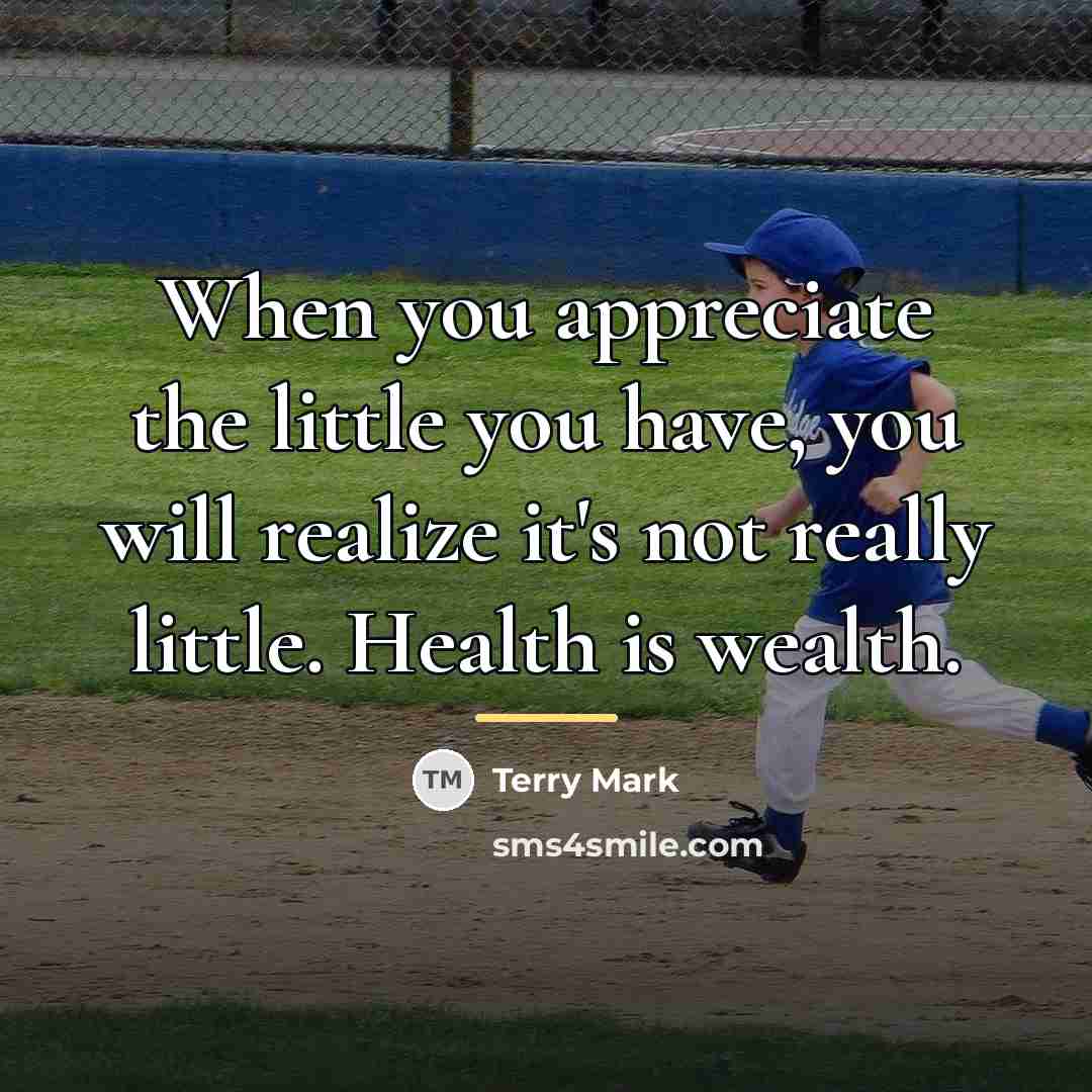 “When you appreciate the little you have, you will realize…” quote by Terry Mark