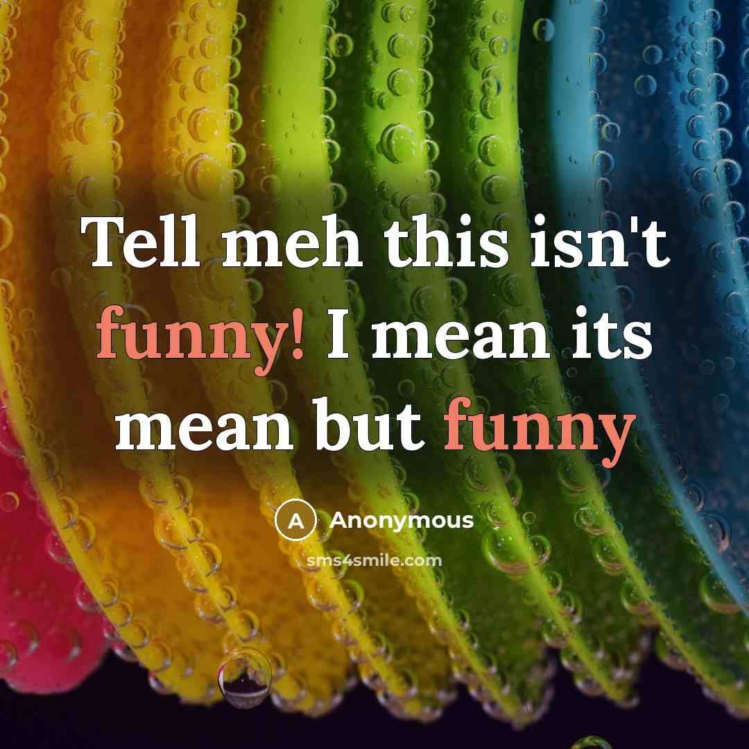 “Tell meh this isn't funny! I mean its mean but…” quote by Anonymous