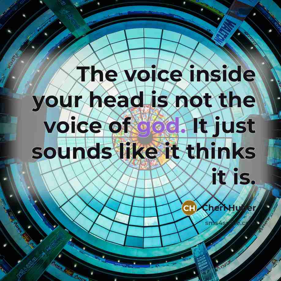 “The voice inside your head is not the voice of…” quote by Cheri Huber