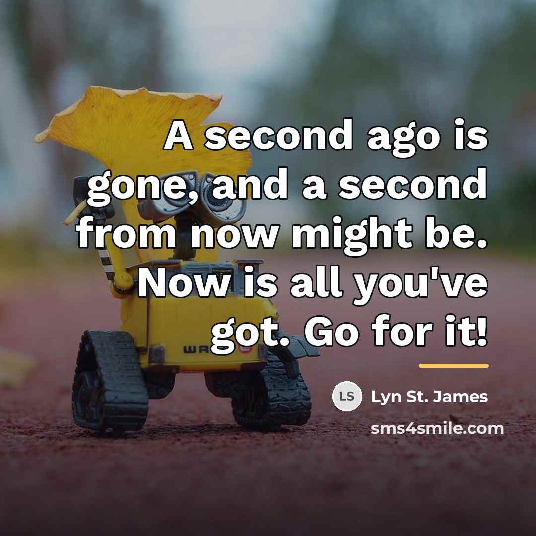 “A second ago is gone, and a second from now…” quote by Lyn St. James
