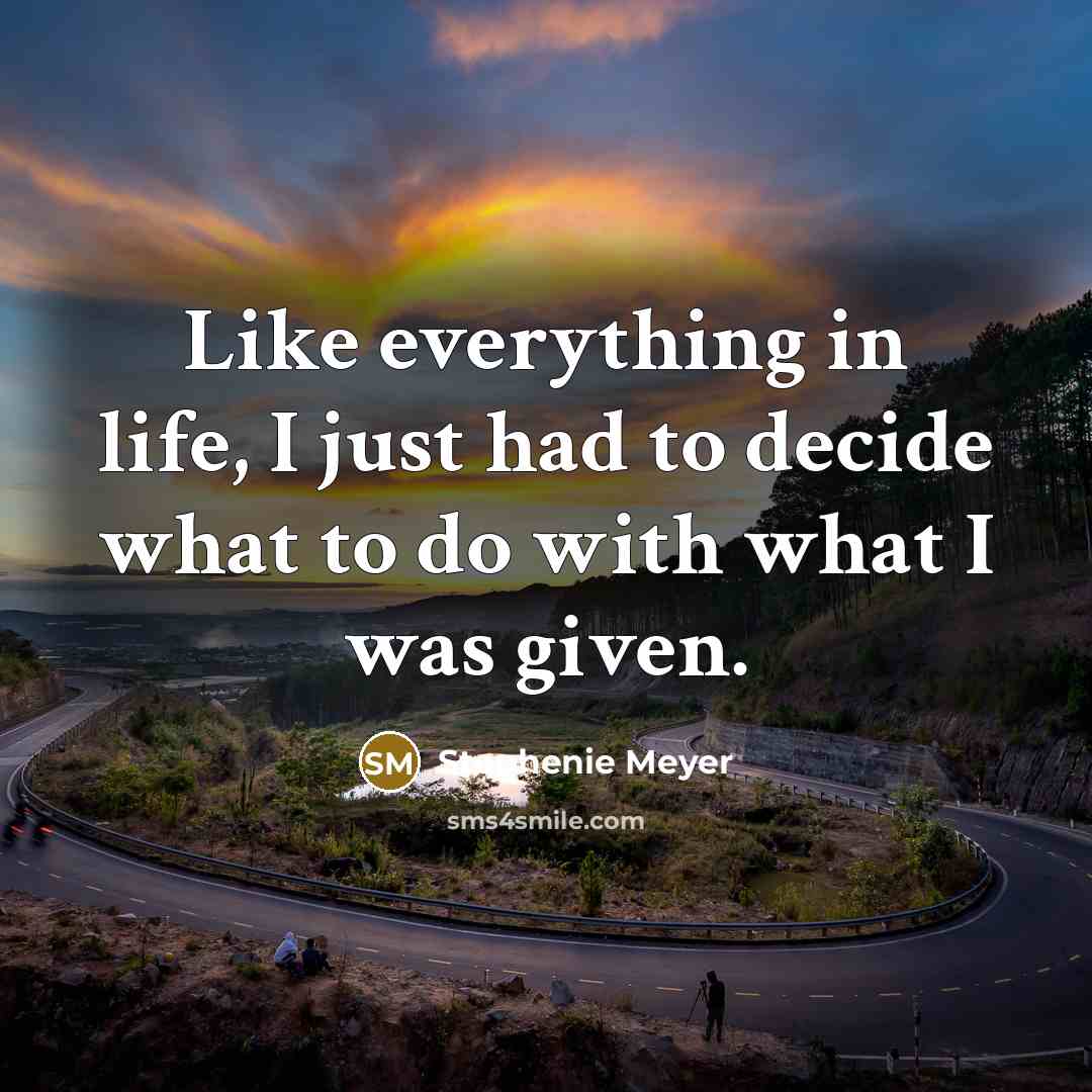 “Like everything in life, I just had to decide what…” quote by Stephenie Meyer