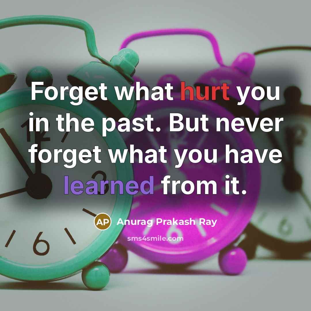“Forget what hurt you in the past. But never forget…” quote by Anurag Prakash Ray