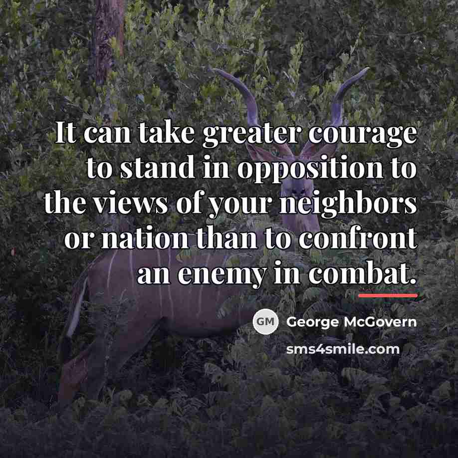 “It can take greater courage to stand in opposition to…” quote by George McGovern