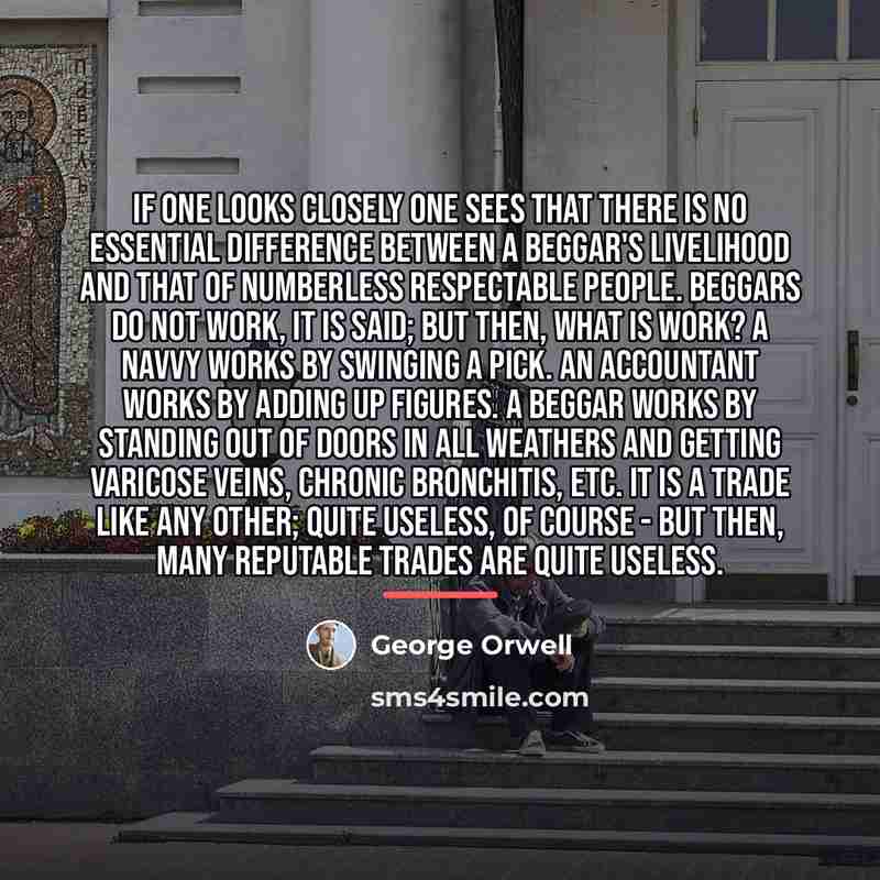 “If one looks closely one sees that there is no…” quote by George Orwell